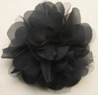 ชีฟองเทียมสีดำและตาข่ายช่อดอกไม้ประดิษฐ์ด้วยเข็ม