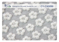 รูปดอกไม้สีขาวปักลูกไม้ผ้าสำหรับชุดแต่งงาน CY-CX0099
