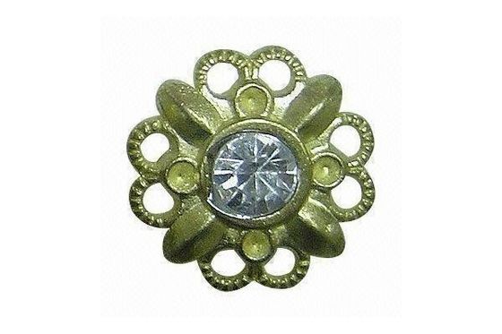 ปุ่มพลาสติก Rhinestone กำหนดเอง Snap เสื้อผ้ารองเท้าอุปกรณ์เสริมทานตะวัน