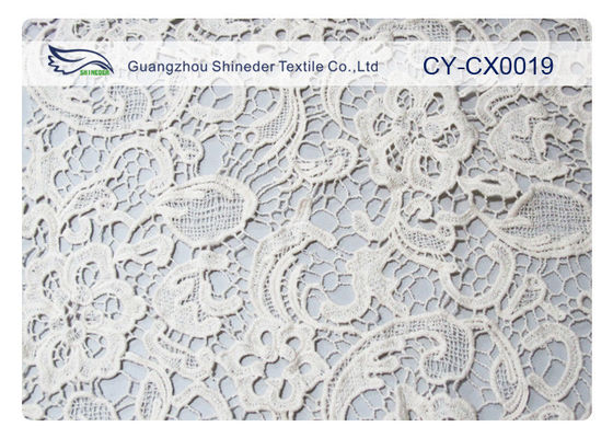 ผ้าปักปักสีขาวผ้าฝ้าย / ไนลอน / Metallic CY-CX0019