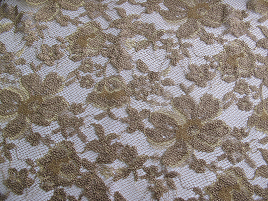 Black Scalloped Metallic Bulk Floral สีผ้าลูกไม้ Eco-Friendly Dyeing CY-LW0060