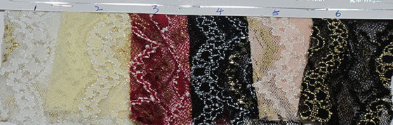 ชุดชั้นใน Elastic Metallic Eyelet Lace Fabric, Anti-Static และ Multi Coloured