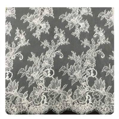 Ivory Eyelash Chantilly Lace Trim, ผ้าลินินจากผ้าลูกไม้