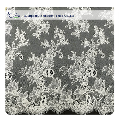 Ivory Eyelash Chantilly Lace Trim, ผ้าลินินจากผ้าลูกไม้