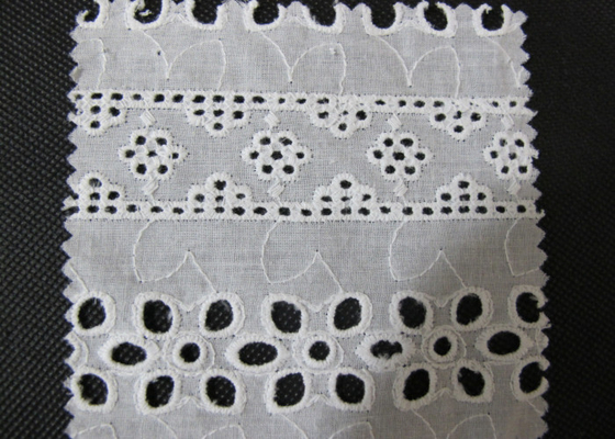 น้ำที่ละลายน้ำได้ White ตาไก่ผ้าฝ้าย Lace Trim / ฝ้ายลายปักลูกไม้โบราณ CY-CX0182