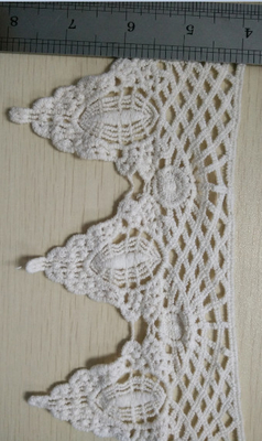 ผ้าฝ้ายสีขาวตกแต่งตัดแต่งลูกไม้ Chantilly Lace ผ้า 15cm