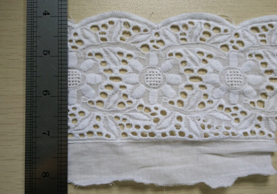 ผ้าฝ้ายธรรมชาติผ้าลูกไม้ลูกไม้ตกแต่ง Trim สำหรับแฟชั่นเสื้อผ้า