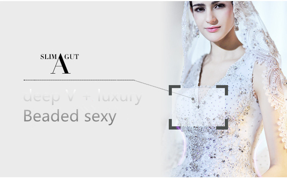 หรูหราลูกปัด Rhinestone ชุดแต่งงาน, ผู้หญิง tulle ชุดแต่งงานอ้วน