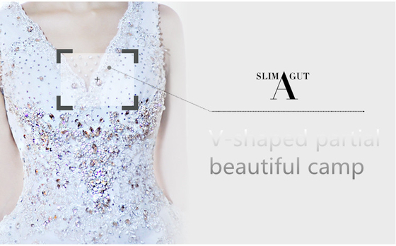 หรูหราลูกปัด Rhinestone ชุดแต่งงาน, ผู้หญิง tulle ชุดแต่งงานอ้วน
