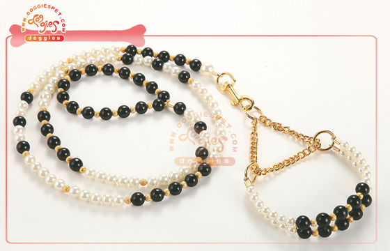 ที่สวยหรูมุกลูกปัด Martingale โซ่ปลอกคอฝึกสุนัขของเล่นสุนัข