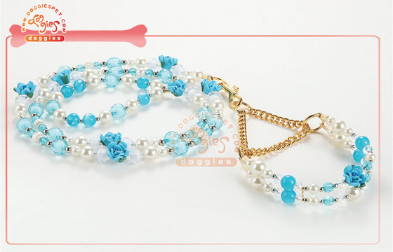 ที่สวยหรูมุกลูกปัด Martingale โซ่ปลอกคอฝึกสุนัขของเล่นสุนัข