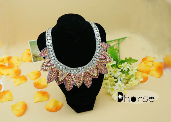 ตกแต่ง Rhinestones เมล็ดลูกปัดคอสร้อยคอ, สร้อยคอแฟชั่นปก