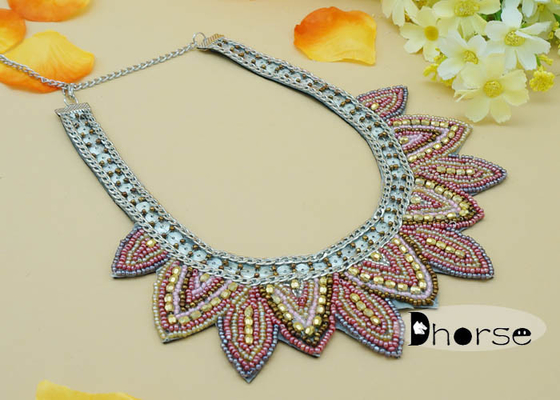 ตกแต่ง Rhinestones เมล็ดลูกปัดคอสร้อยคอ, สร้อยคอแฟชั่นปก
