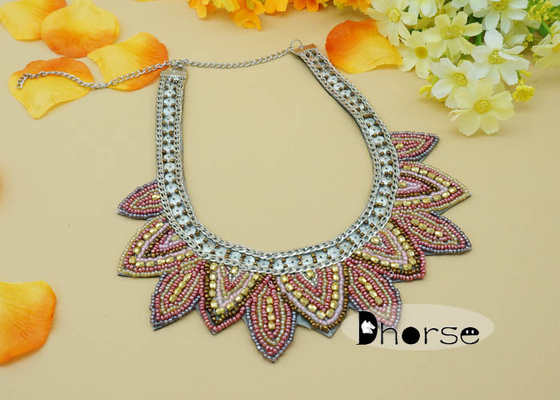 ตกแต่ง Rhinestones เมล็ดลูกปัดคอสร้อยคอ, สร้อยคอแฟชั่นปก