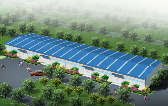 โลหะอุตสาหกรรม Wide Clearspan Shelters Preengineered AISC 80 X 110