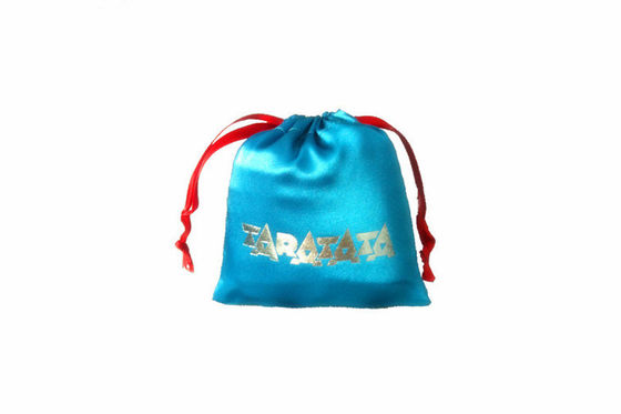 เครื่องประดับ Drawstring สีฟ้าถุงของขวัญบรรจุป้องกันความชื้น 13 * 16 ซม