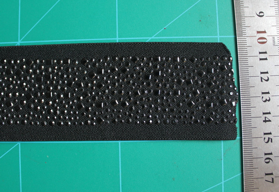 5cm สีดำ webbing ยืดหยุ่นไนลอนและ Spandex ด้วย Rhinestone