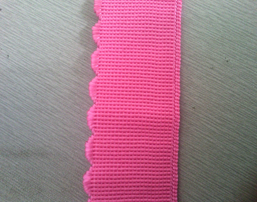 2.5cm เป้สีชมพู webbing ยืดหยุ่นด้านหนึ่งในรูปแบบหอยเชลล์