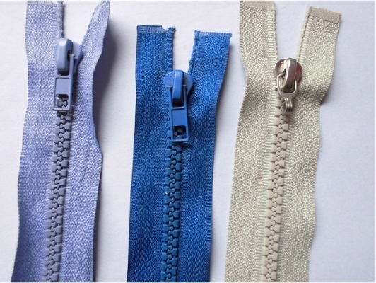 สีขาว / สีฟ้าพลาสติกเรซิ่นสีเงินซิปที่กำหนดเองดึงเสื้อผ้า 5 #
