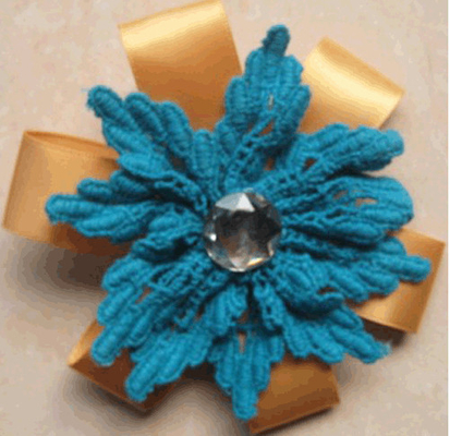 ผ้าฝ้ายลูกไม้ดอกไม้ประดิษฐ์ Corsage ทอสำหรับเสื้อผ้า, ทำด้วยมือทอดอก