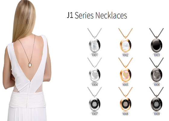 Rose-Gold สตรีบลูทู ธ สมาร์ทสร้อยคอสะสมไมล์วัดแบตเตอรี่