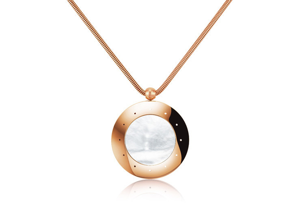 Rose-Gold สตรีบลูทู ธ สมาร์ทสร้อยคอสะสมไมล์วัดแบตเตอรี่
