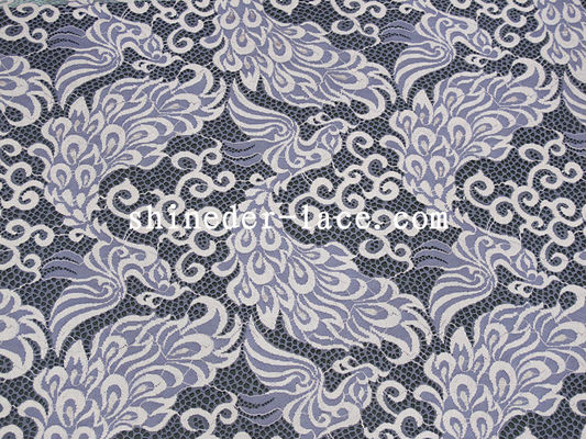 Unique Phoenix Pattern Deisgn ผ้าฝ้ายไนลอนสีม่วง / Ivory Noble สำหรับเครื่องนุ่งห่ม SYD-0187