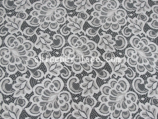 ผ้าไนลอนกว้าง 150 ซม. ลายดอกไม้สีขาวสำหรับชุด SYD-0185